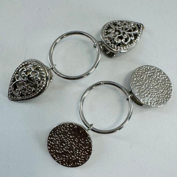 Cardigan Clips - Set of 2 - Sweater Clips Retro Cardigan Buckles Silver - Picture 1 of 3